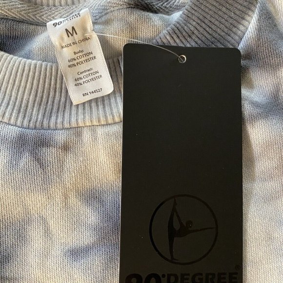 NWT women’s sweatshirt Fleece 90 degree by reflex size M grey tie dye $68 - Picture 5 of 9